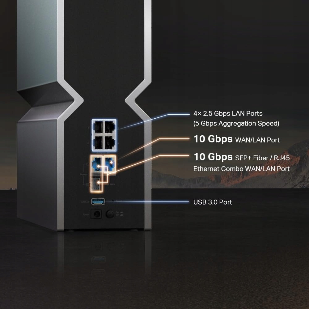 TP-LINK Archer BE800 Router Wi-Fi 7 Tri-Band 10 Gbps Ethernet 4x2.5 Gbps — miniatura 6