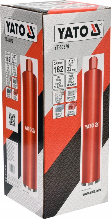 YATO WIERTŁO KORONOWE DO BETONU GWINT 1 1/4 182mm Seria GRF