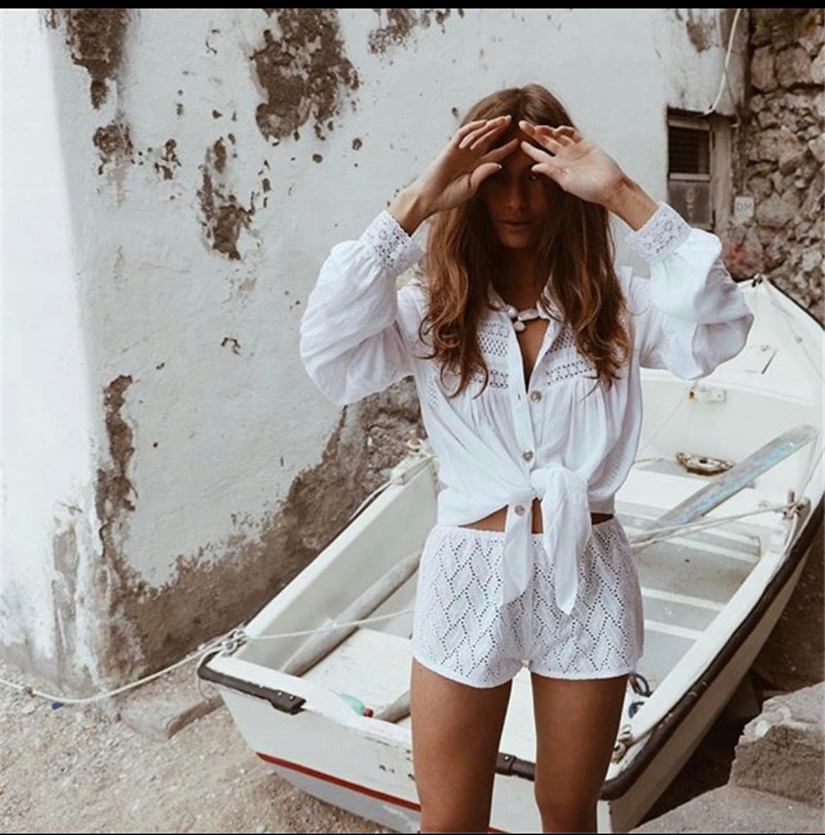 BIAŁA KOSZULA NARZUTKA PAREO NA PLAŻE BOHO NA PLAŻĘ PLAŻOWA Rozmiar uniwersalny