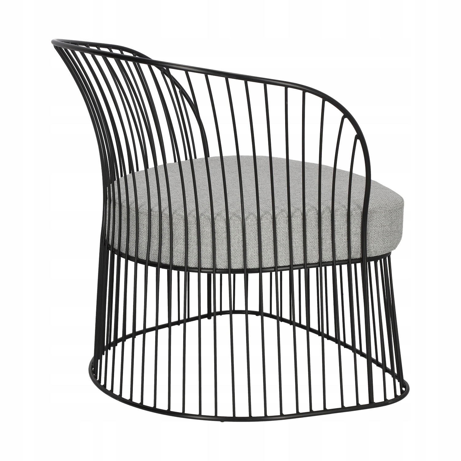 Fotel Ombra czarny szara poduszka Materiał plastik