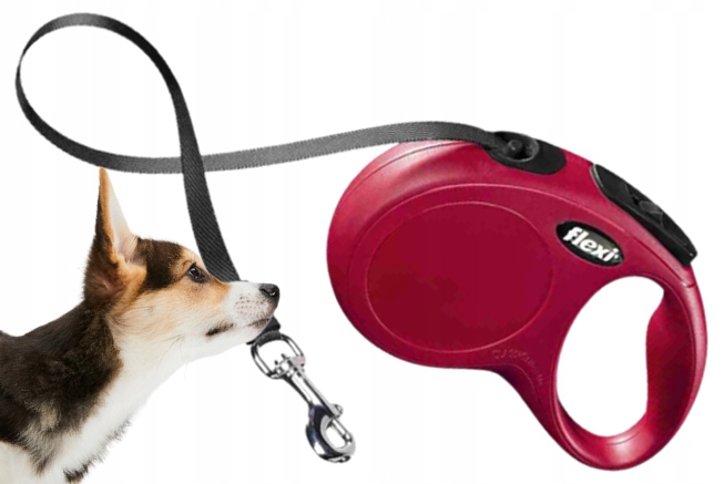 

Smycz Dla Psa automat. taśma 5m S do 15kg Czerwona