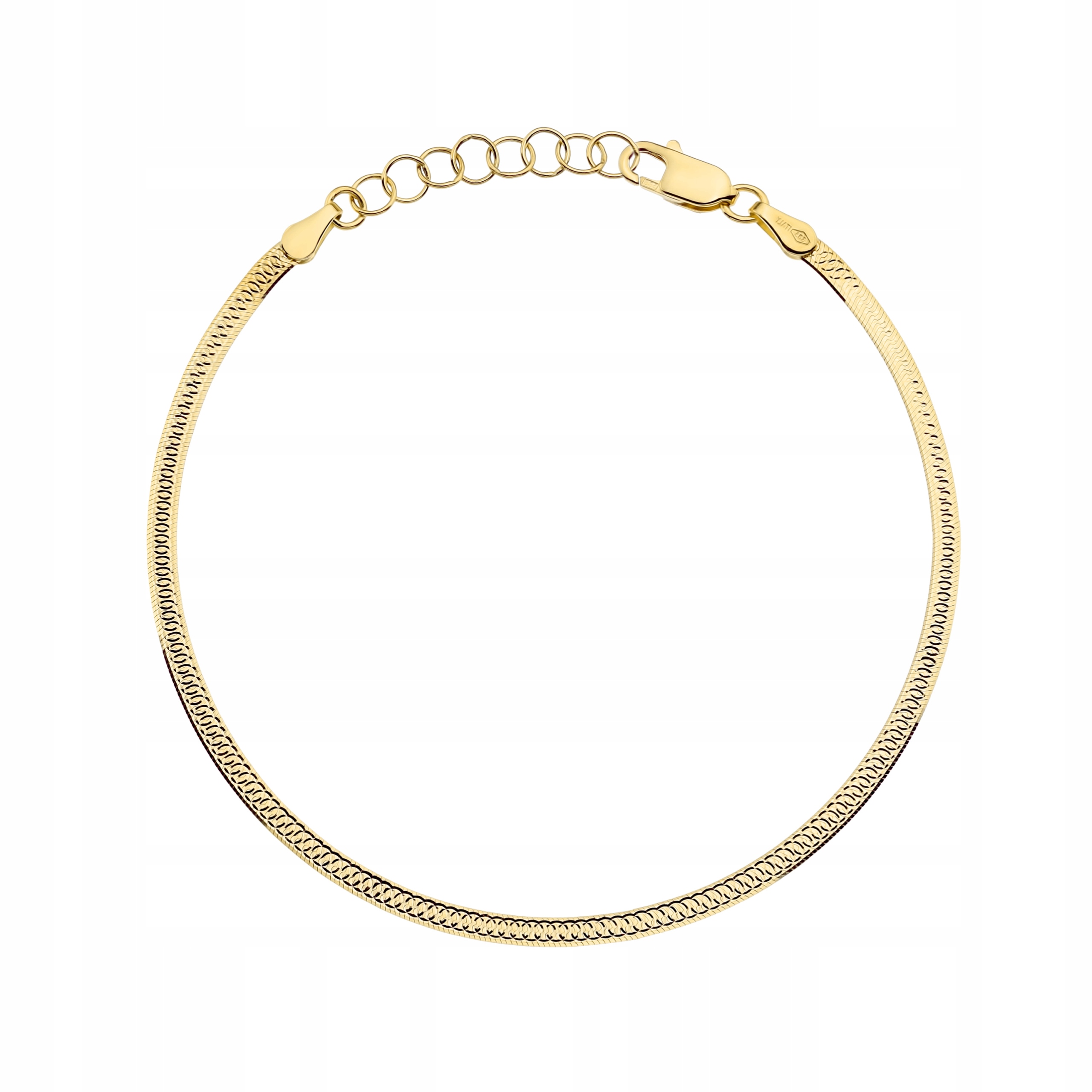 Zlatý náramek 585 Diamantová páska 2,5 mm elegantní vzor 2.36 g 19,5 cm
