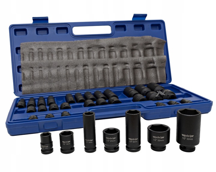 ZESTAW NASADEK NASADKI UDAROWE 1/2 35 SZT 8-32 MM ADLER Marka Adler