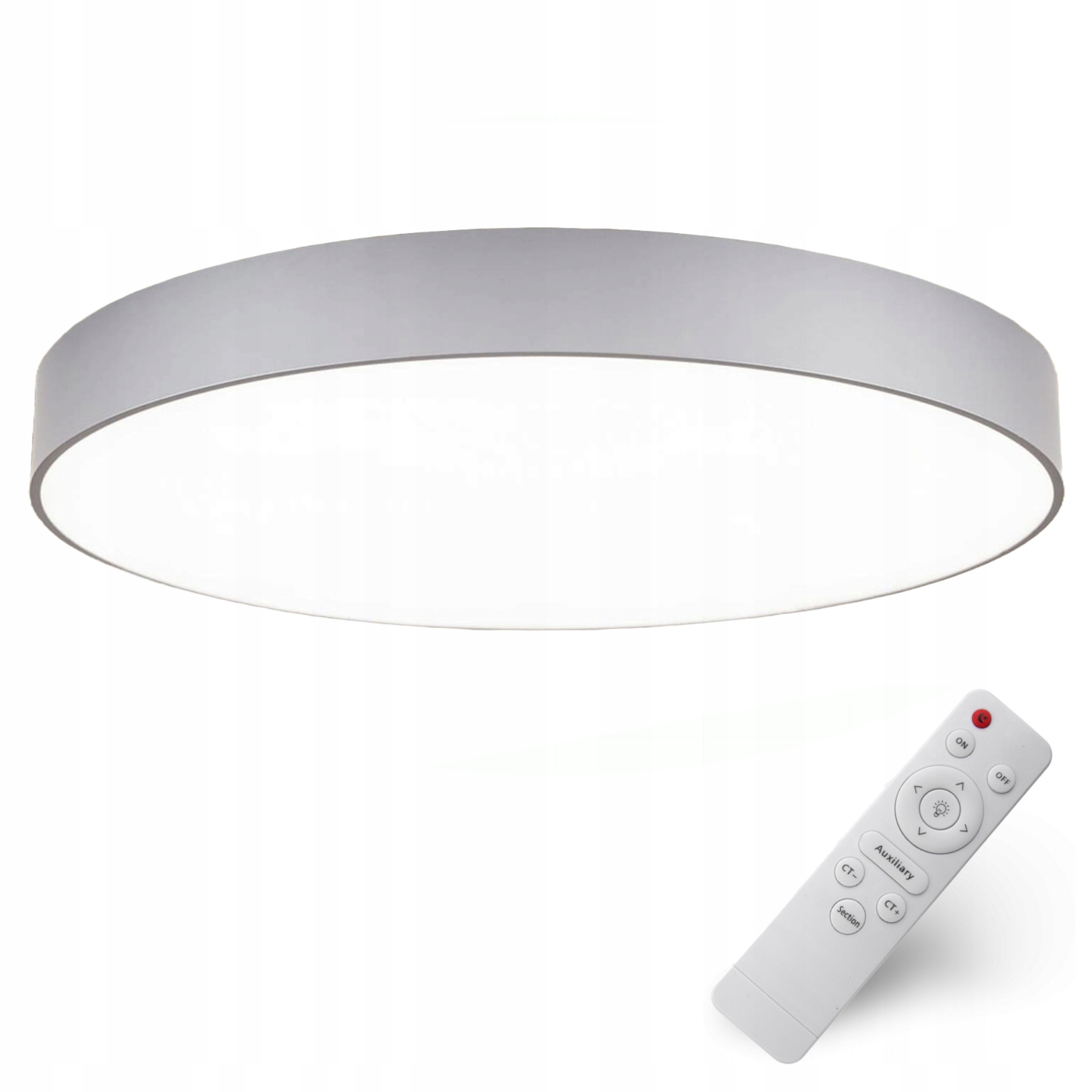 Stropná Lampa Sivá Klasická Stropné Svietidlo Led 60 CM Diaľkový Ovládač 3 Farby Variabilná