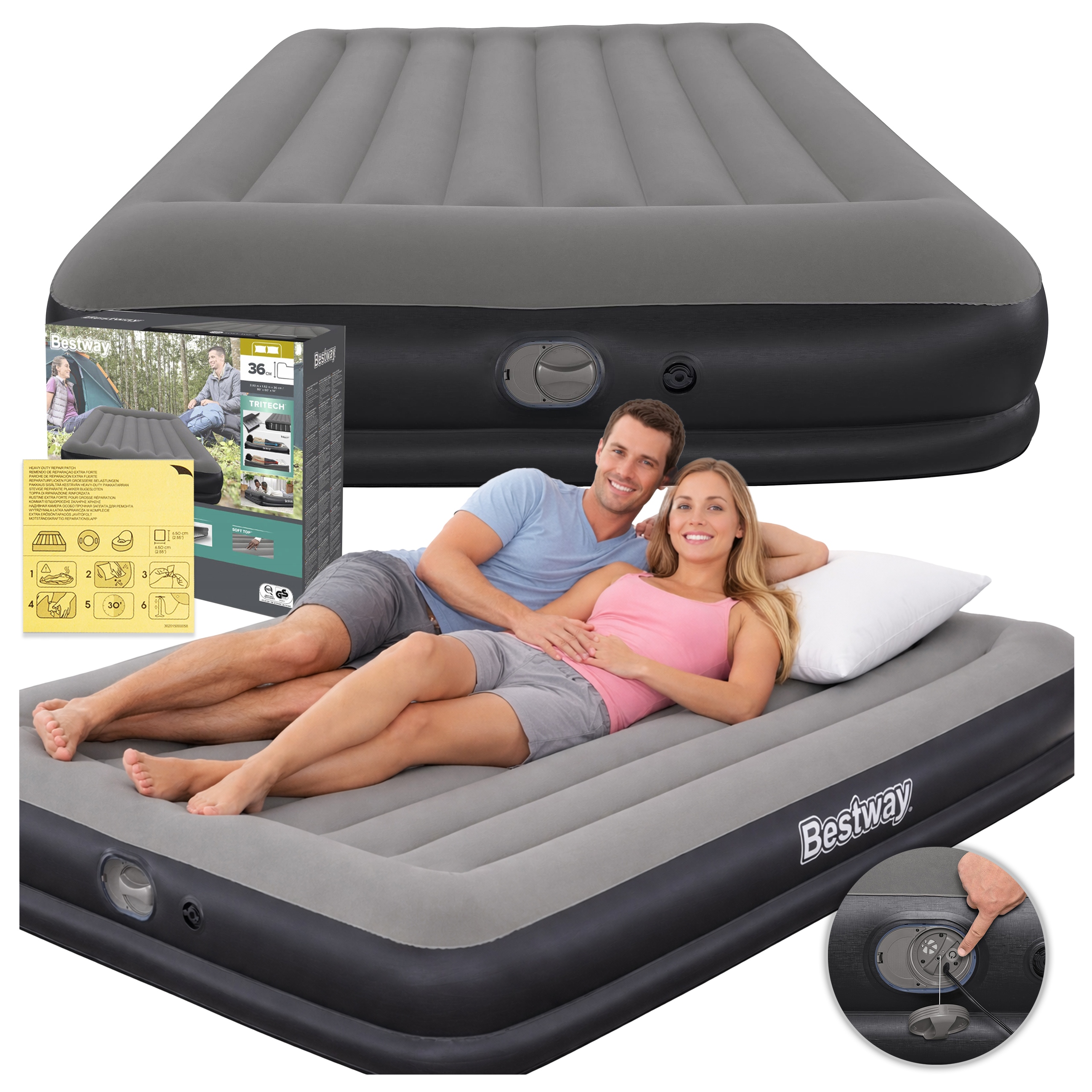 Matrace Dvoulůžková postel na spaní s Usb pumpou Bestway 671BU