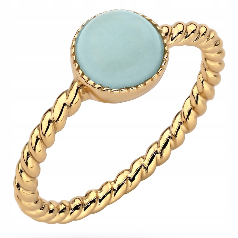 Srebrny Pierścionek 925 Skręcany z Akwamarynem r12