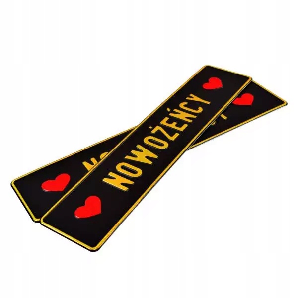 Tablice wesele do ramek na samochód alu NOWOŻEŃCY