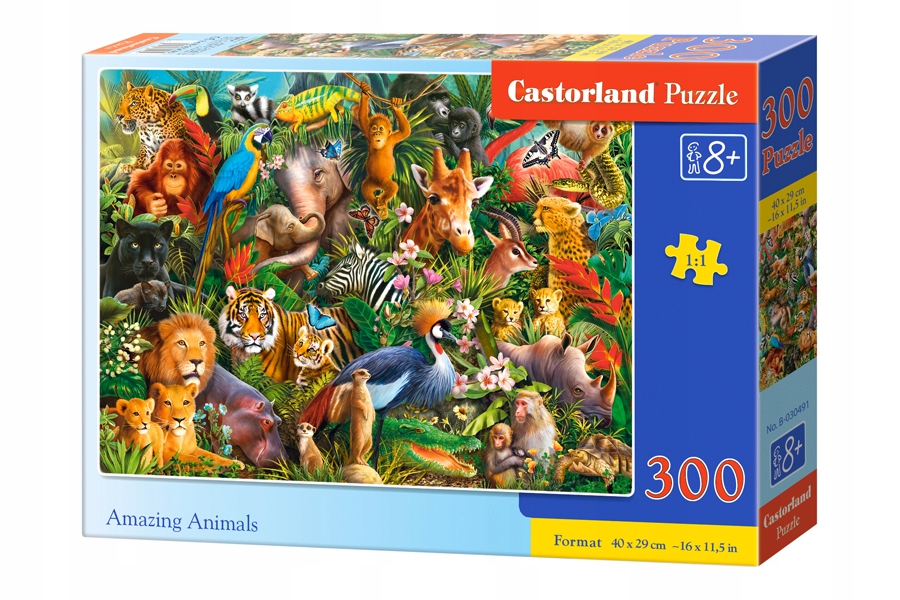 PUZZLE 300 ZWIERZĘTA DŻUNGLA LEW TYGRYS 8+ CASTOR EAN (GTIN) 5904438030491