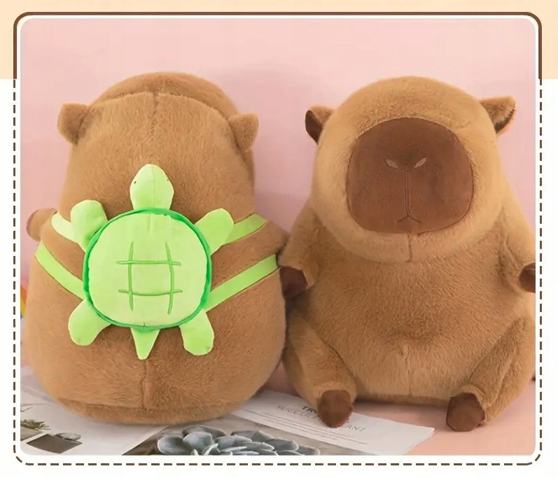 Kapibara Z Plecakiem Żółwiem Pluszowa Maskotka Dla Dzieci Miękka 2w1 Rodzaj miś