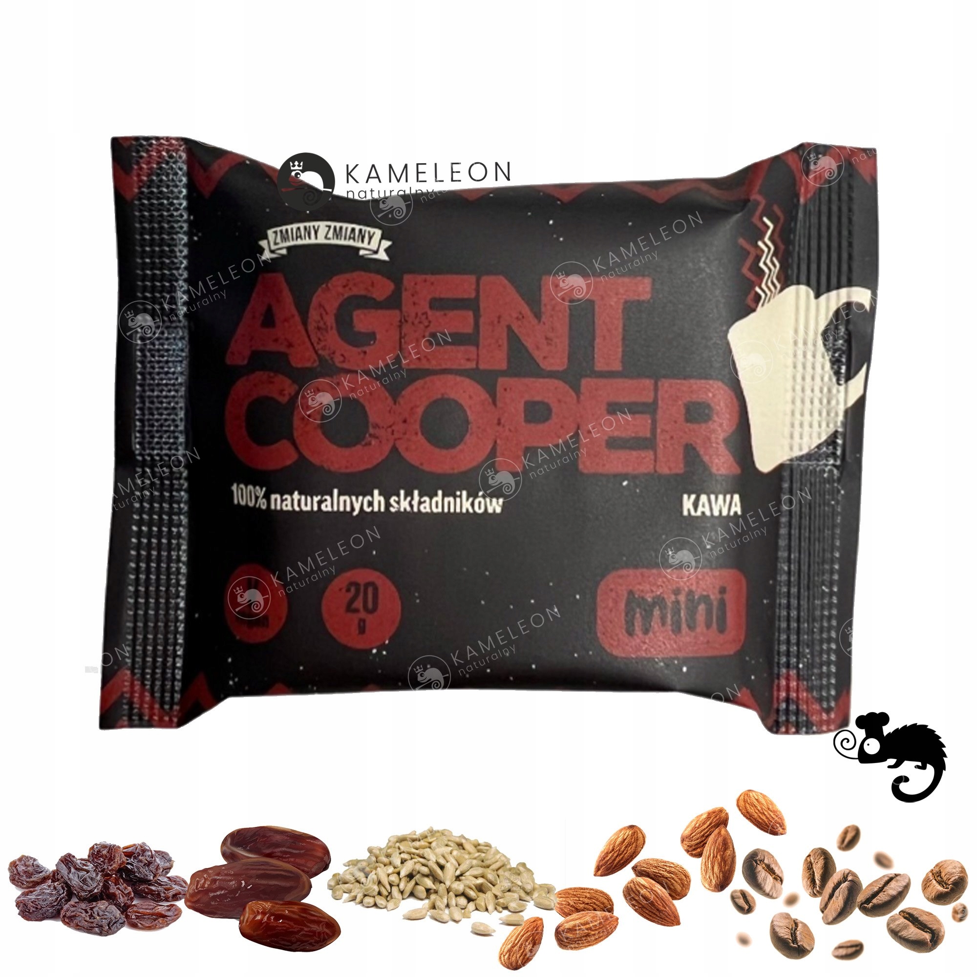 ZMIANY MINI BATON AGENT COOPER KAWOWY RAW WEGAŃSKI bez CUKRU GLUTENU 20g x4 EAN (GTIN) 5905279630345