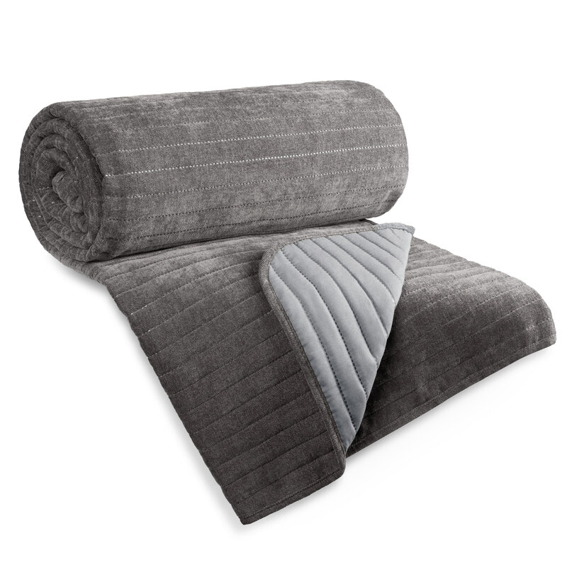 Přehoz 170x210 Glori ocelový z tkaniny napodobující žinylku