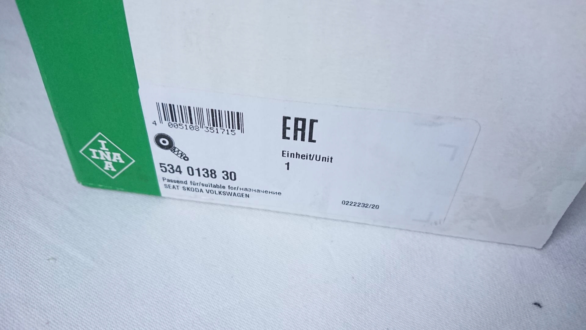 NAPINACZ PASKA INA VW BORA GOLF IV 1.4 1.6 Typ samochodu Samochody osobowe