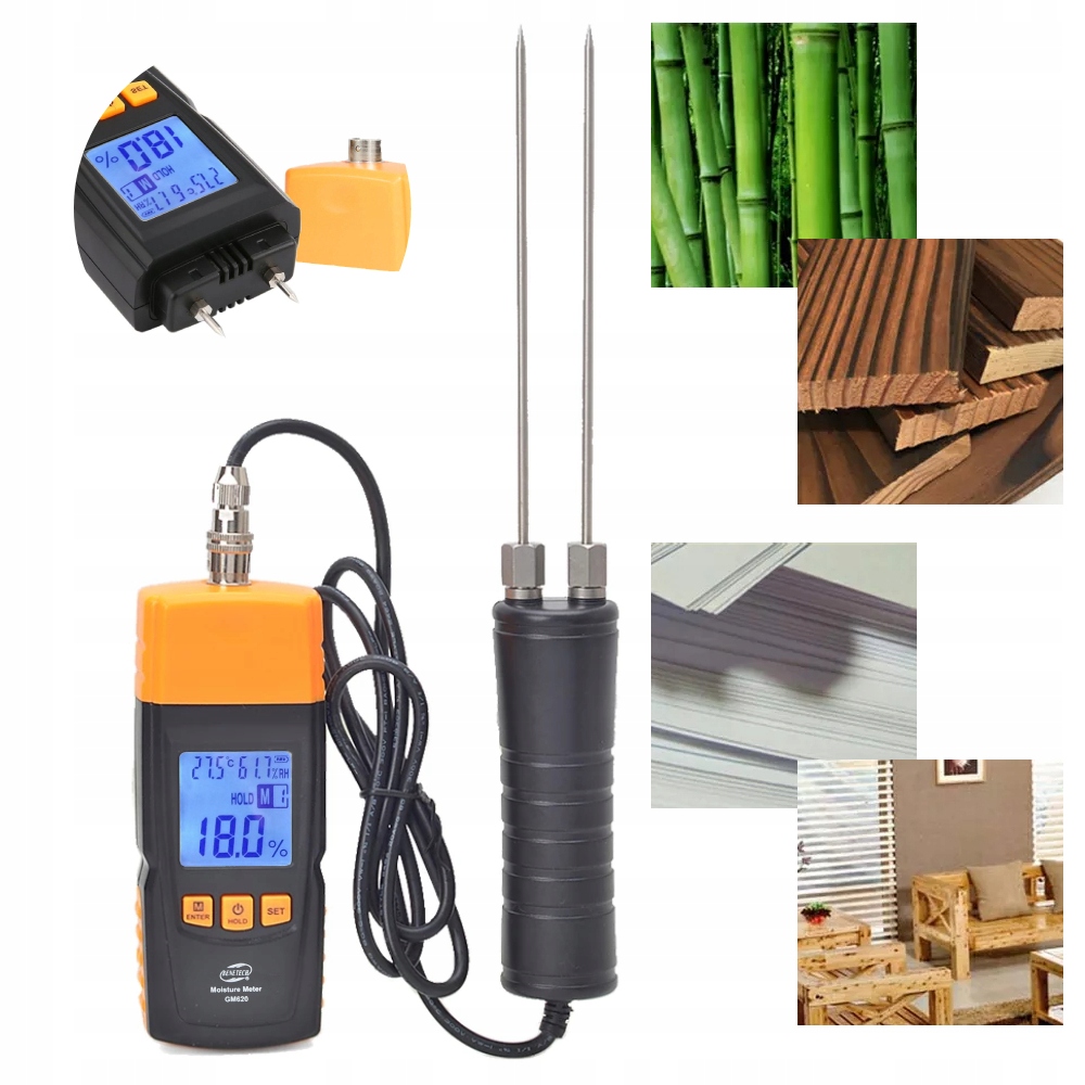 WILGOTNOŚCIOMIERZ MIERNIK WILGOTNOŚCI DREWNA DRZEWA WILGOCI HIGROMETR SONDA Marka bez marki