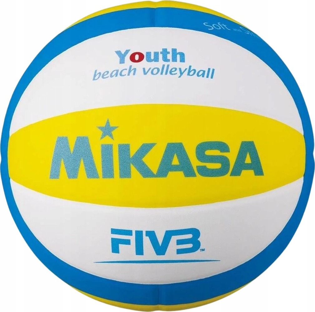 Plážový Volejbalový Míč Mikasa Sbv Žluto-modro-bílý vel. 5