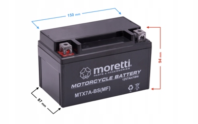 

Akumulator motocyklowy Moretti Agm (Gel) MTX7A-BS