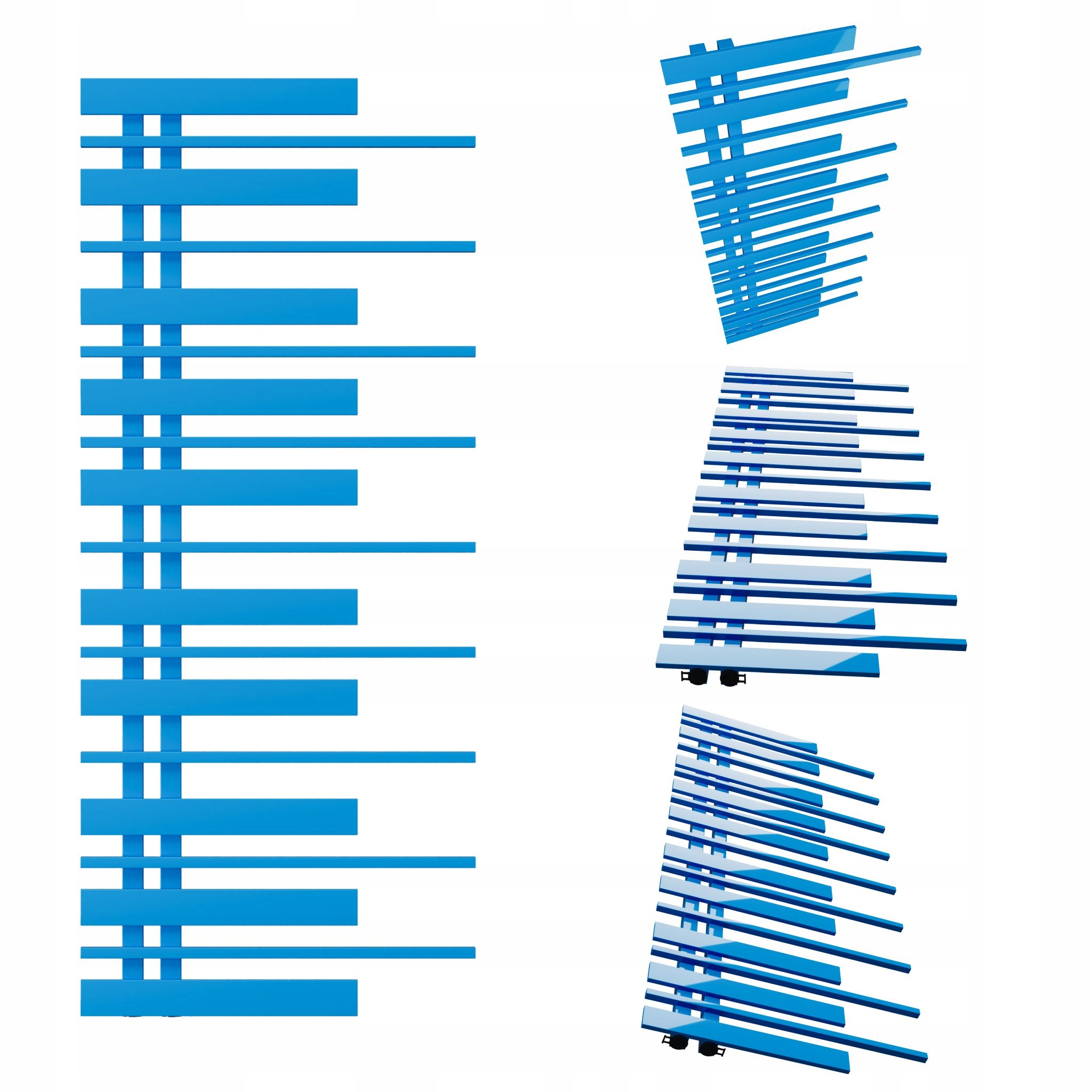 Dekorativní radiátor Piano Levý 1280x570 Modrý