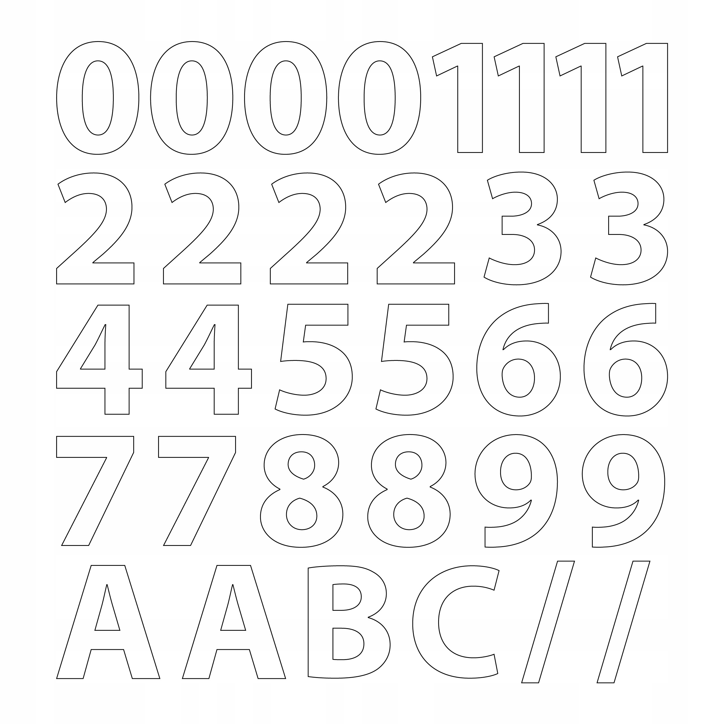 Cyfry Samoprzylepne zestaw naklejek 10cm biały