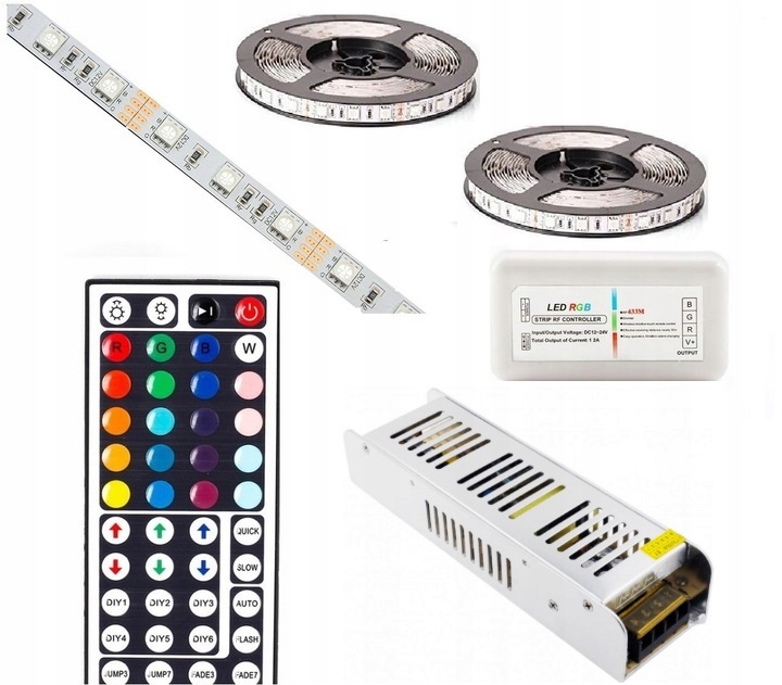 

Zestaw Taśma 20m 600 Led Rgb sterownik Pilot 44 Rf