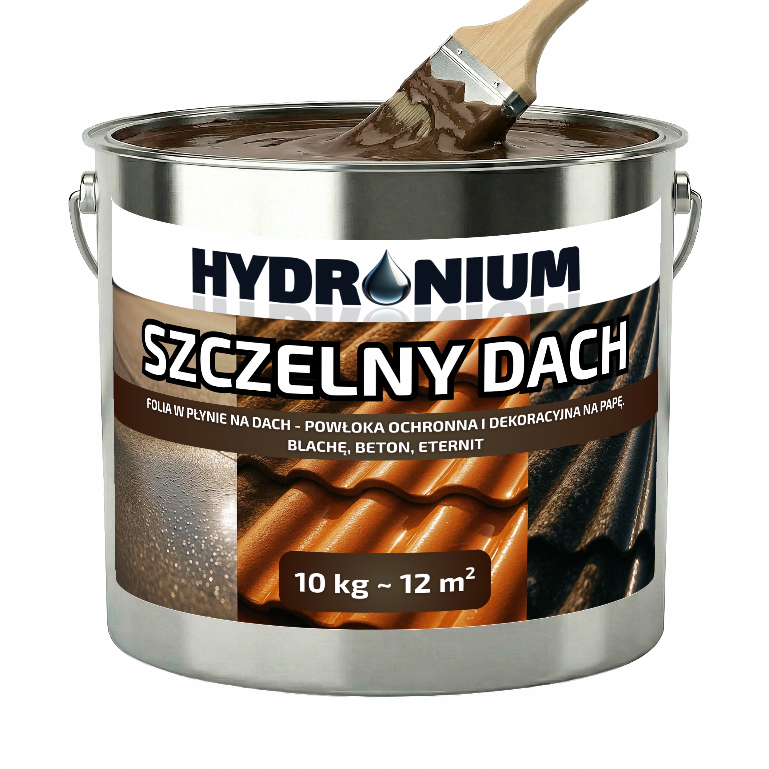 Hydronium Szczelny Dach 10 Kg Papa W Płynie Folia W Płynie Na Dach Brązowa