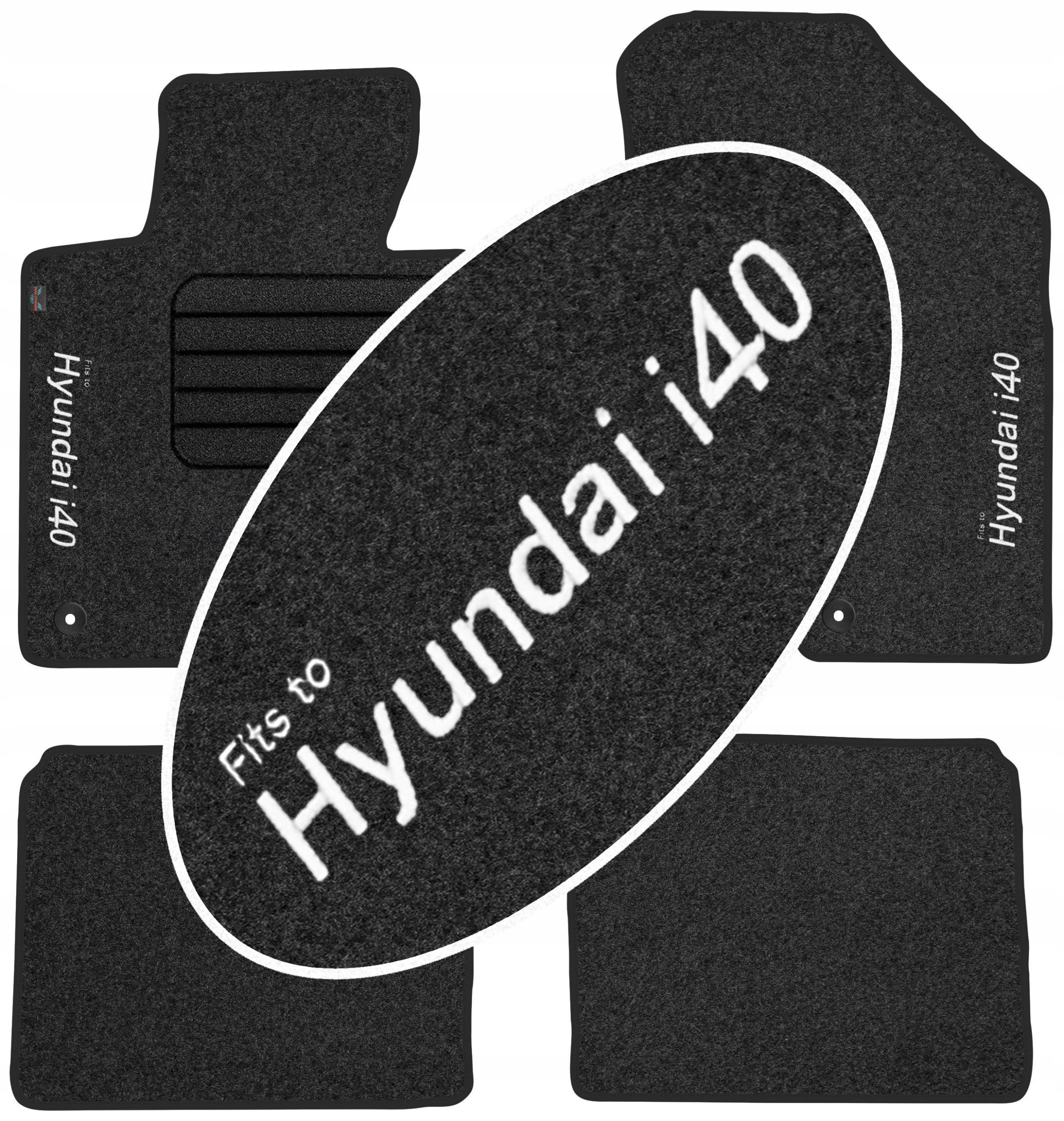 

Hyundai i40 2011-2019 Welurowe z Haftem