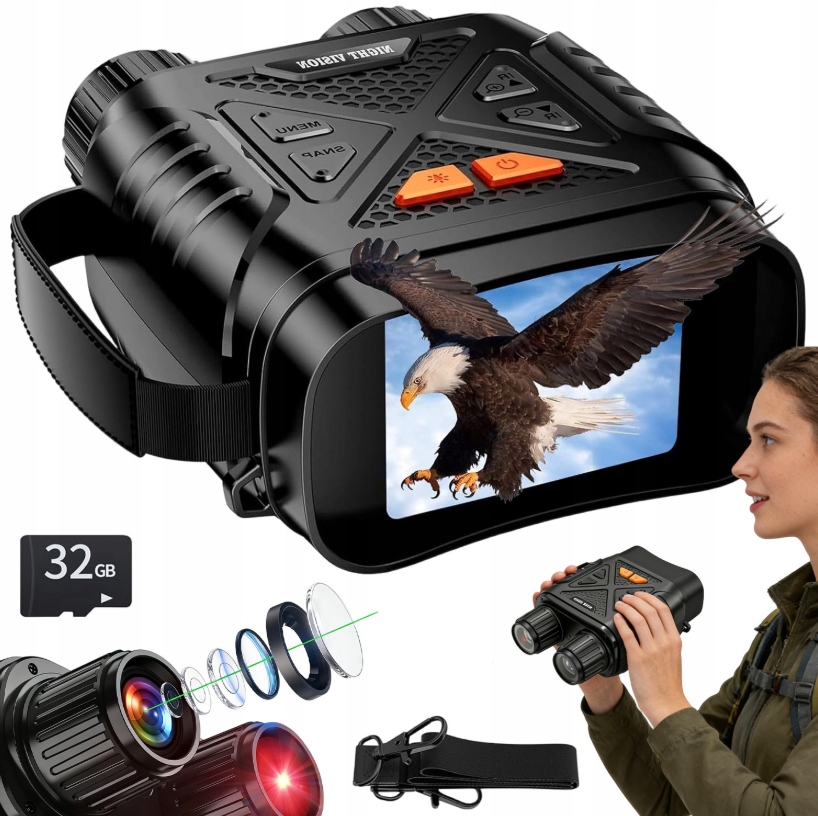 Infračervený Dalekohled Pro Noční Vidění 10X 2,8PALCOVÝ Hd Displej Pro Kempování