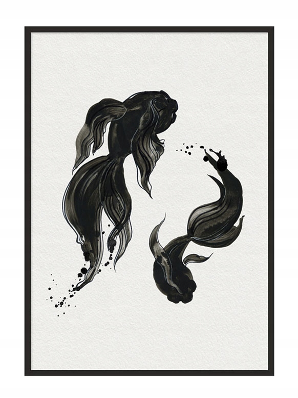 OBRAZ PLAKAT W RAMIE 53x73 cm Ryby P920