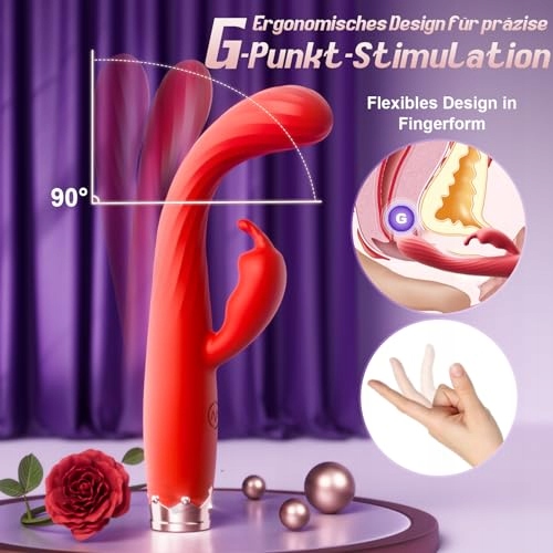 RABBIT VIBRATOR Dla Kobiet Dildo Wibrator G Punkt 10 Trybów Stymulator — miniatura 4
