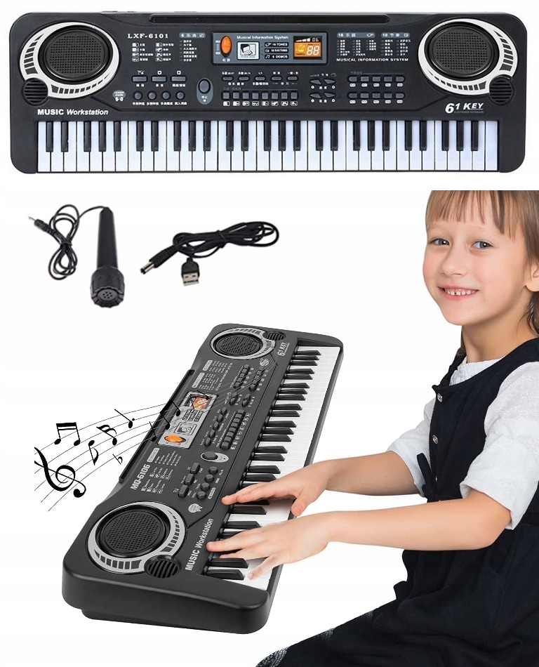 

Keyboard Pianino Organy Dzieci Pianinko Mikrofon