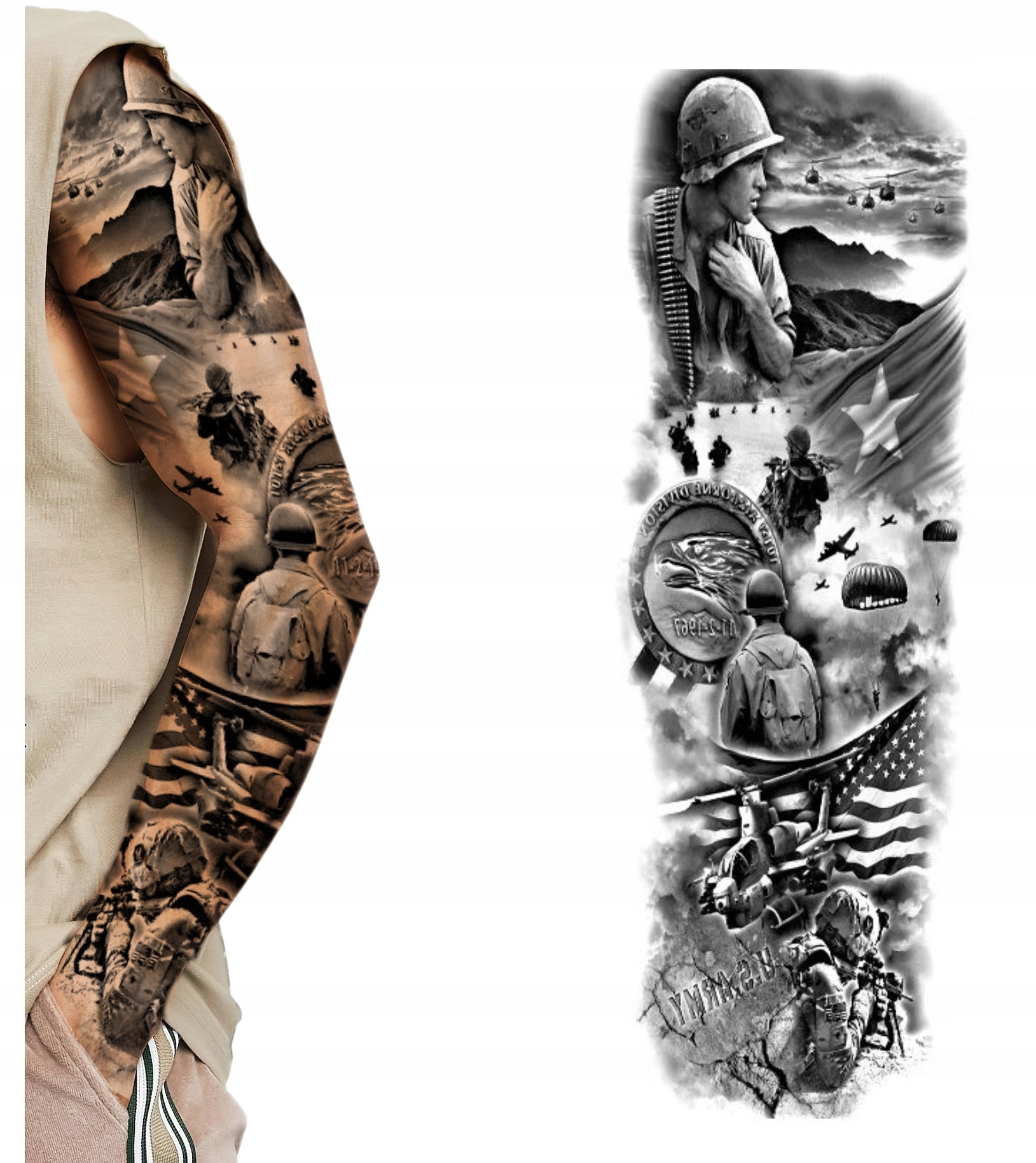 TATUAŻ ZMYWALNY TYMCZASOWY RĘKAW DUŻO WZORÓW