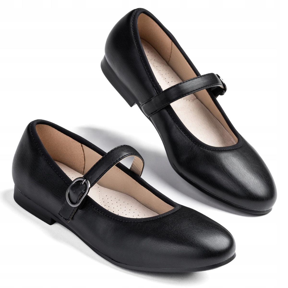 Baleríny s páskem polobotky vč. kůže černé Měkká spona Wojtyłko 36