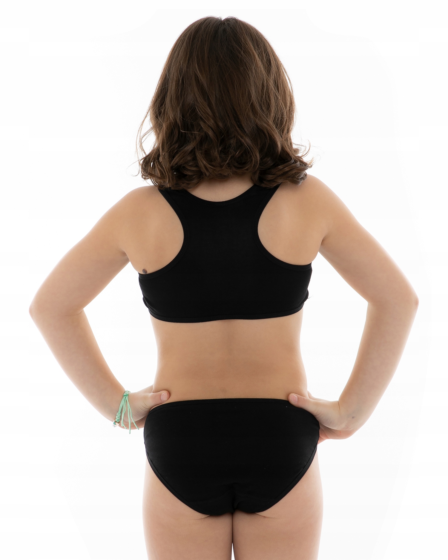 SPORTOWY TOP BIUSTONOSZ BAWEŁNIANY BLACK 140/146 Marka Marcinkowski