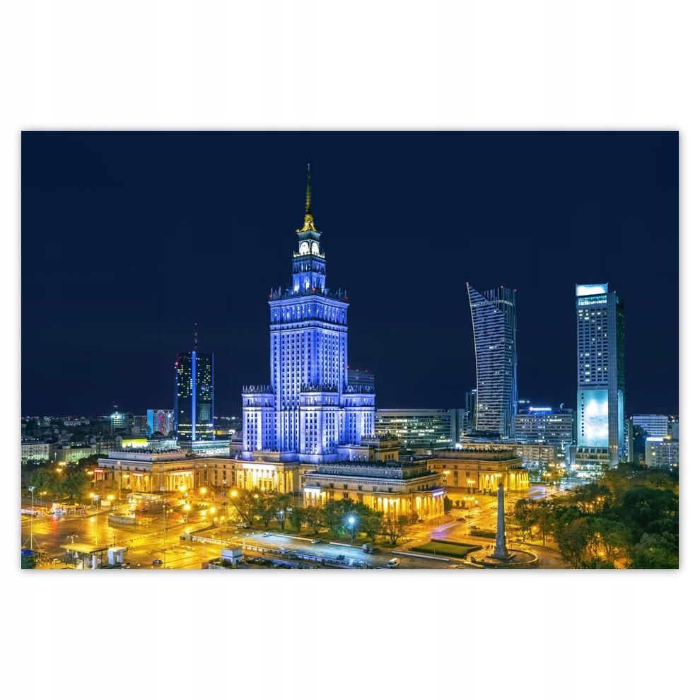 

Plakat 60x40 Warszawa nocą Pałac