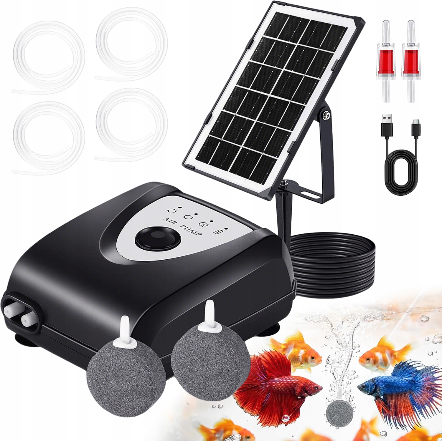 4000MAH Solarny Napowietrzacz Stawu Pompa Tlenu Dla Basenu Ogrodu 3 Tryby