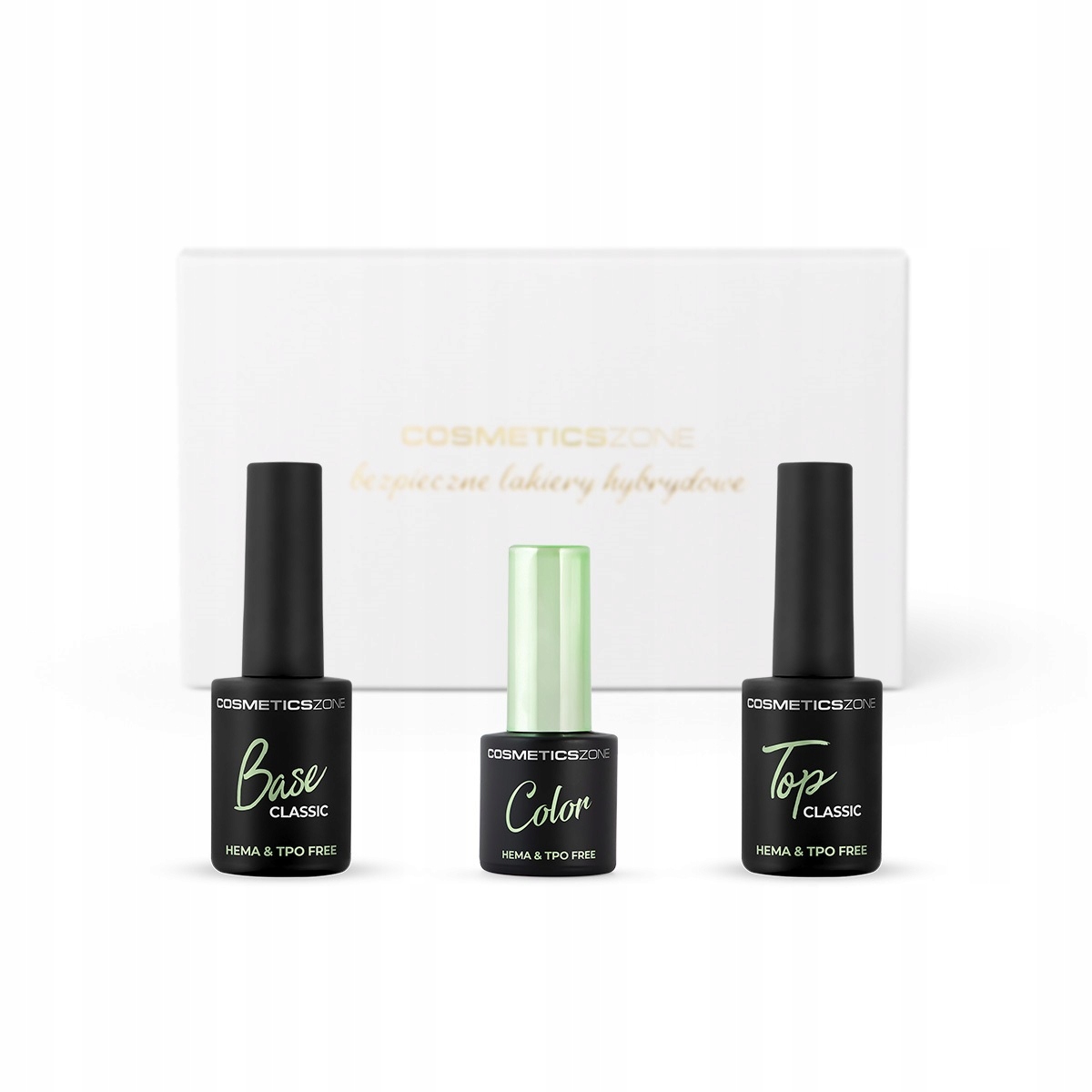 Zestaw hipoalergiczny po uczuleniu na hybrydę 7ml – kolor, baza, top #1