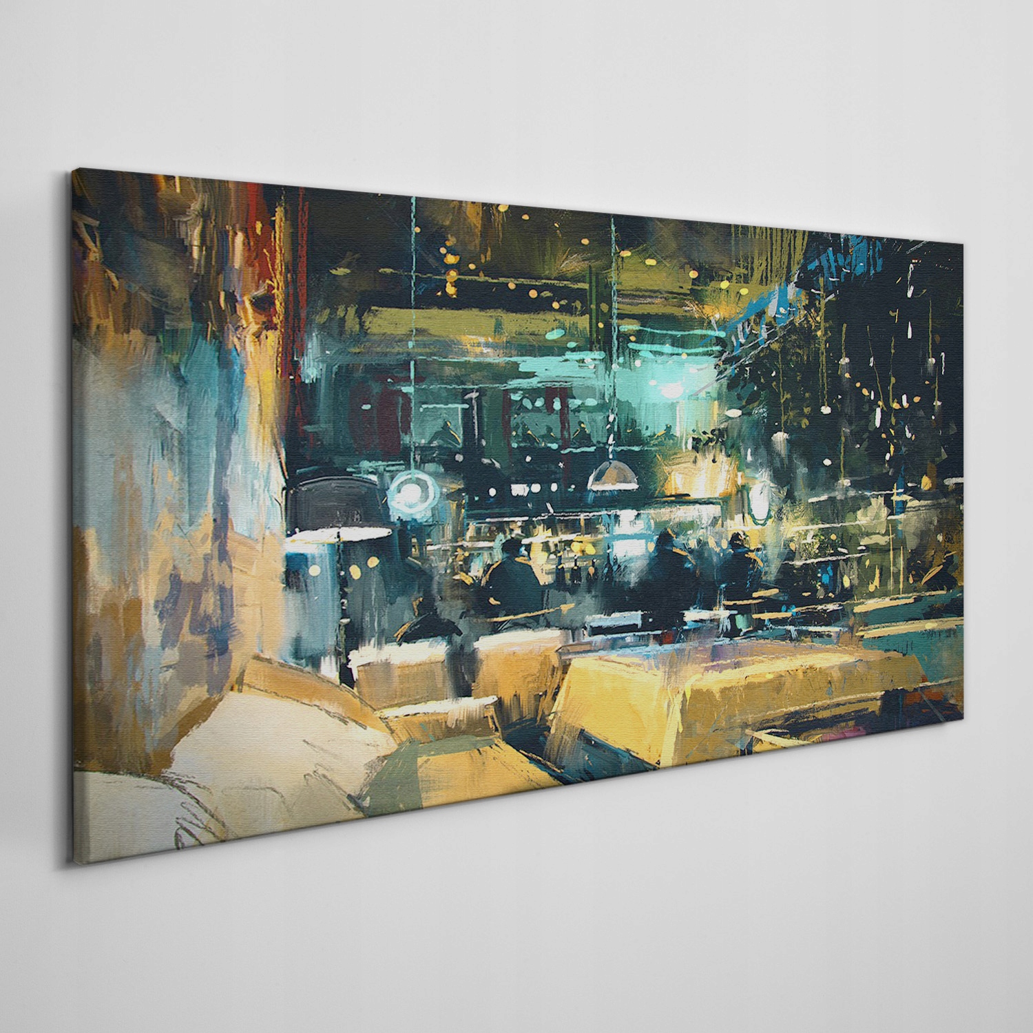 

Obraz na płótnie Miasto Restauracja Noc 100x50 cm