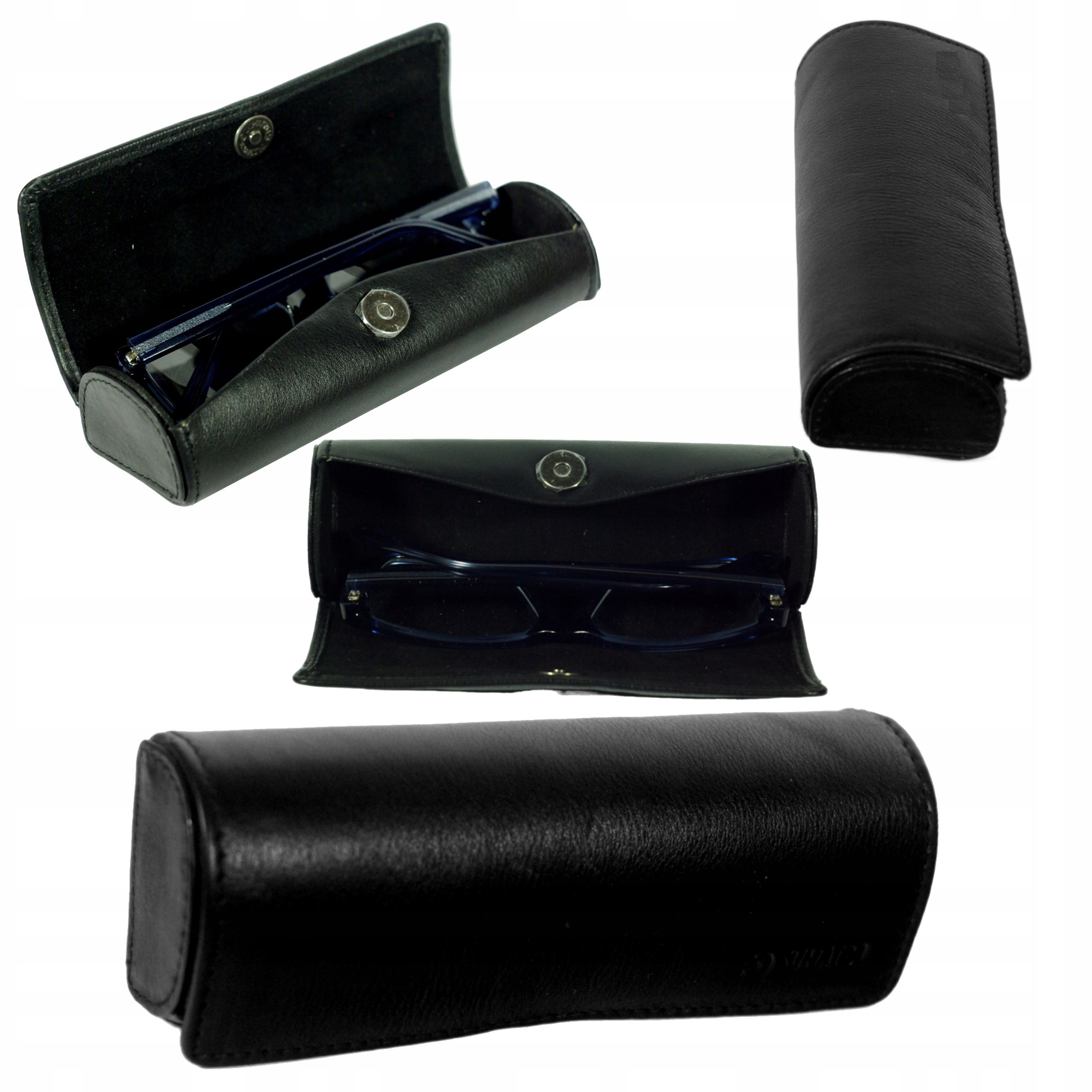 Kožené pouzdro na brýle, černá, dámská měkká kůže