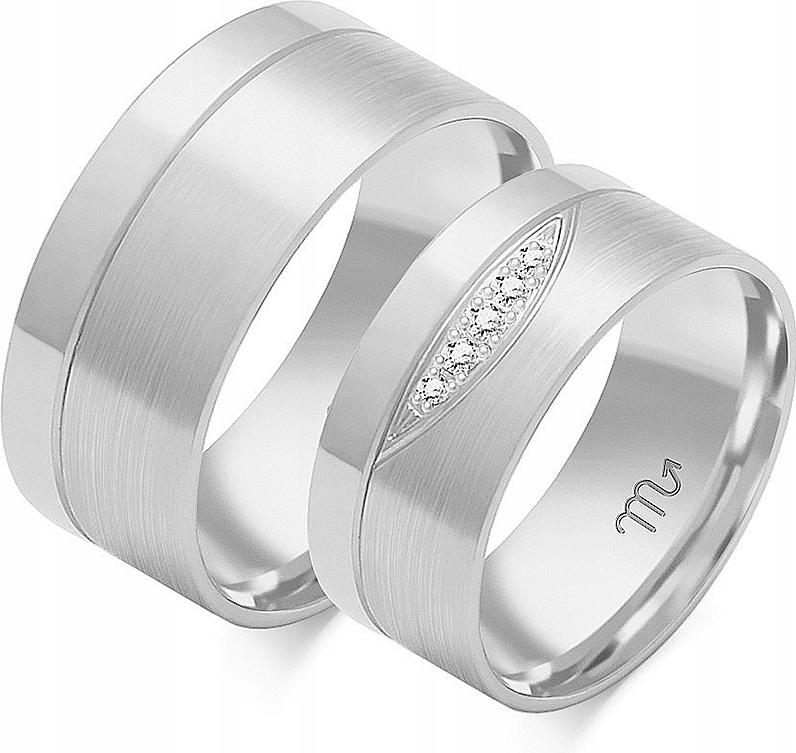 Moderní snubní prsten z bílého zlata 585, rok 17 18 19, svatební prsten pro nevěstu