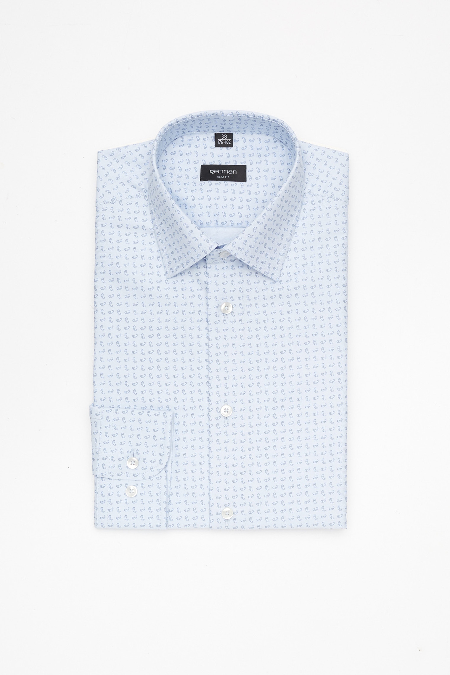Koszula Męska Bawełniana Coline 3211T Slim Fit Błękitna 164/170 38