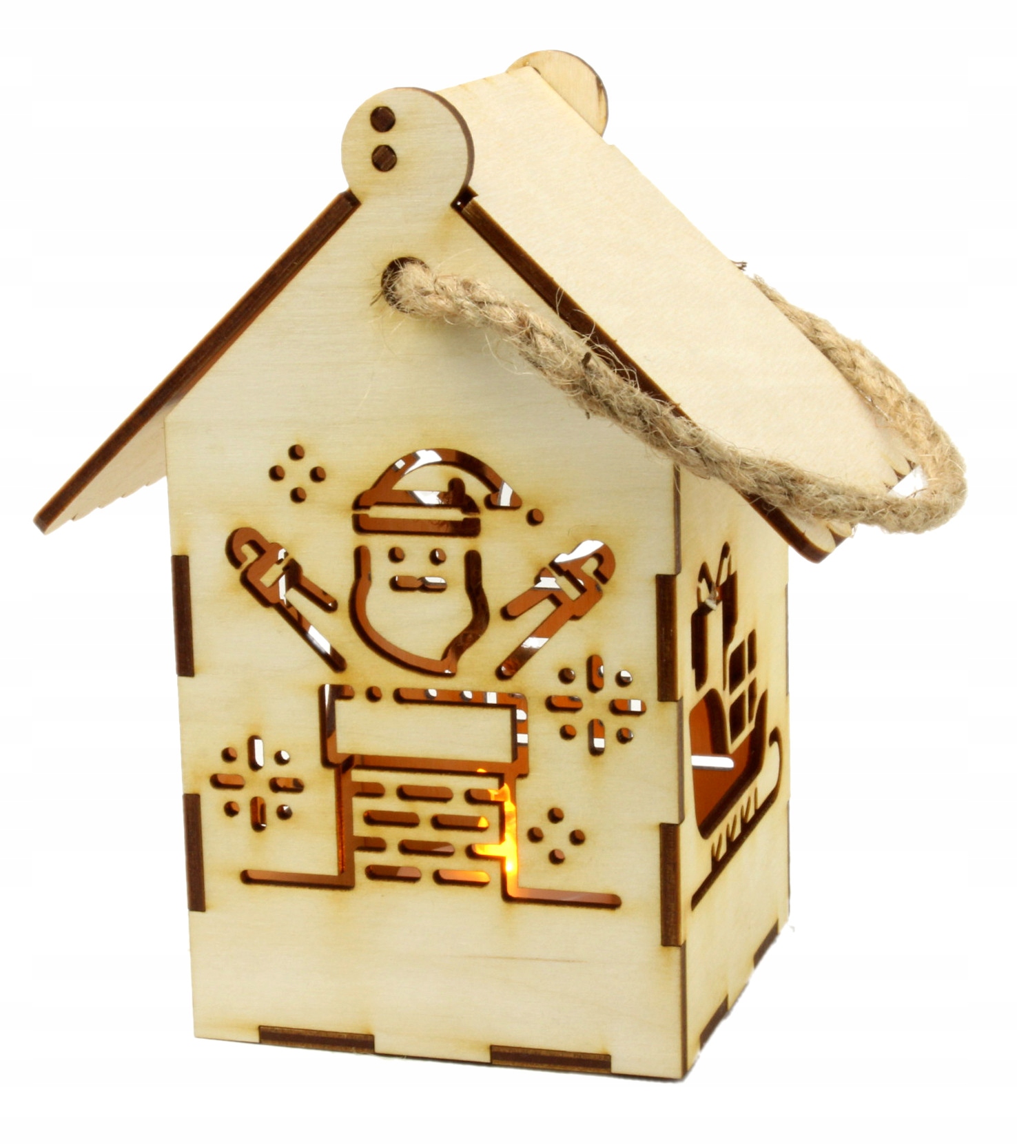 LAMPION ADWENTOWY Świąteczny LED Pixelowy Mikołaj