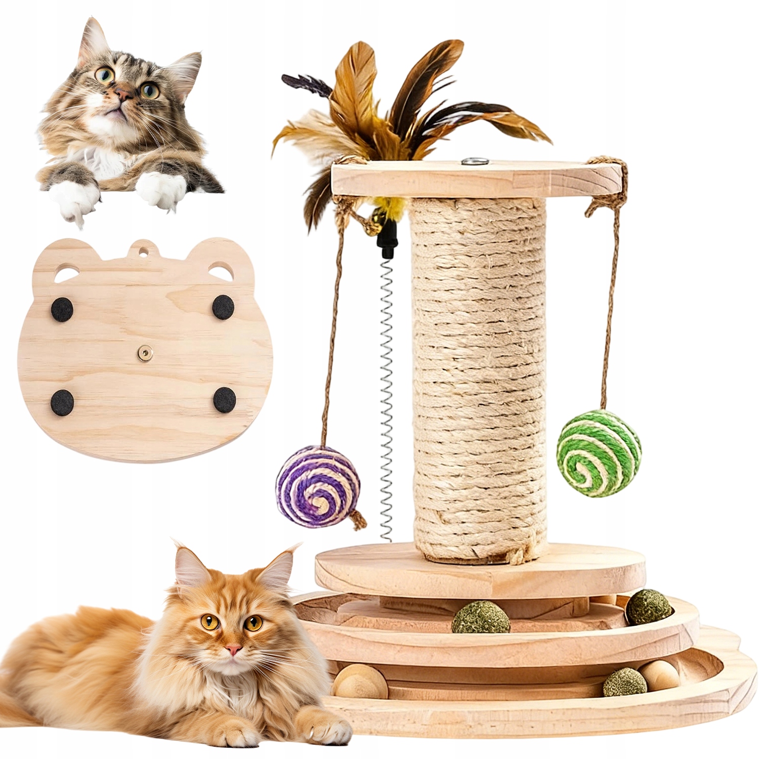 Levně Škrabadlo Budka Pro Kočky Na Škrábání Míčku Koťátka Hračka 30 CM