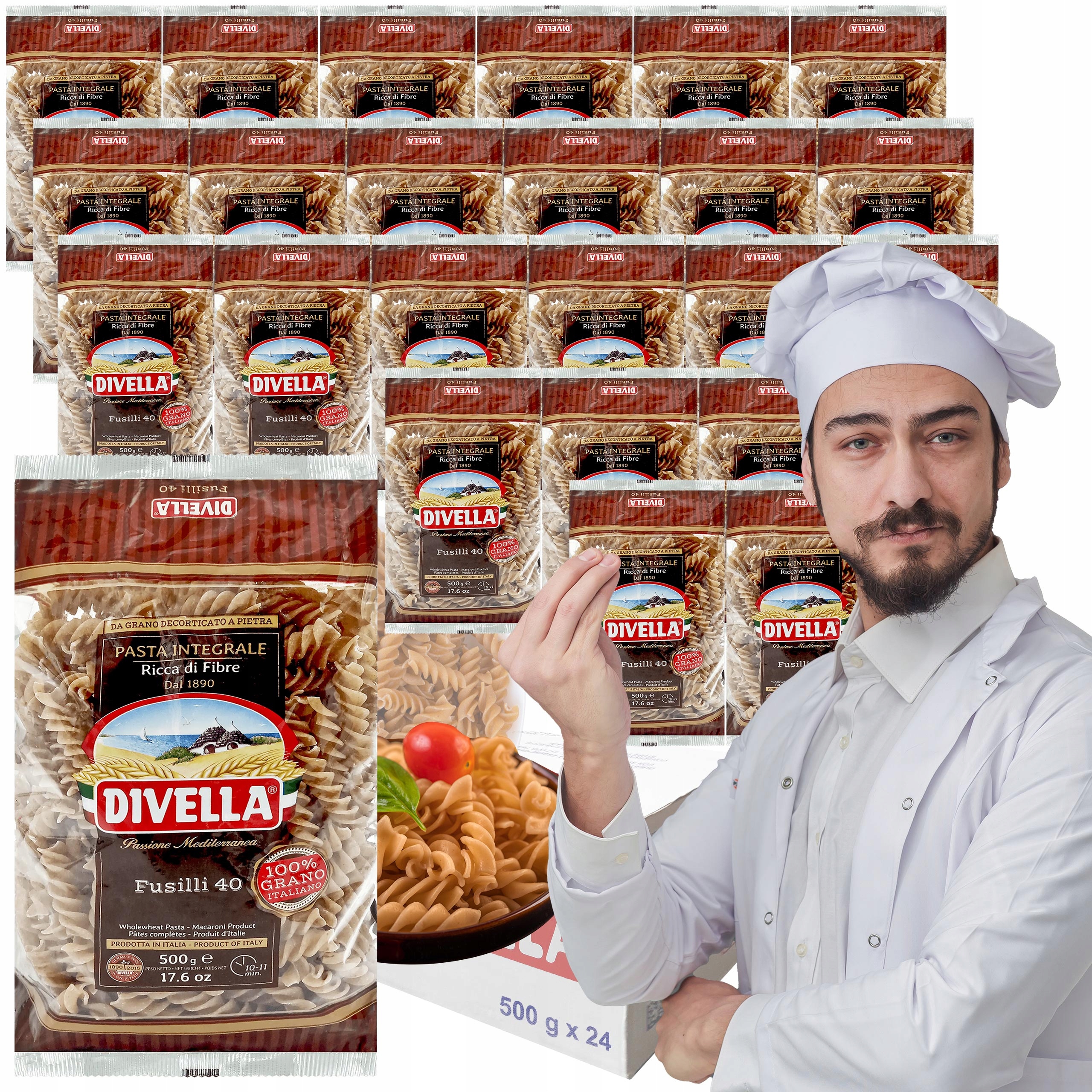 Těstoviny Fusilli Razové Divella 500 g x 24 Kartonů