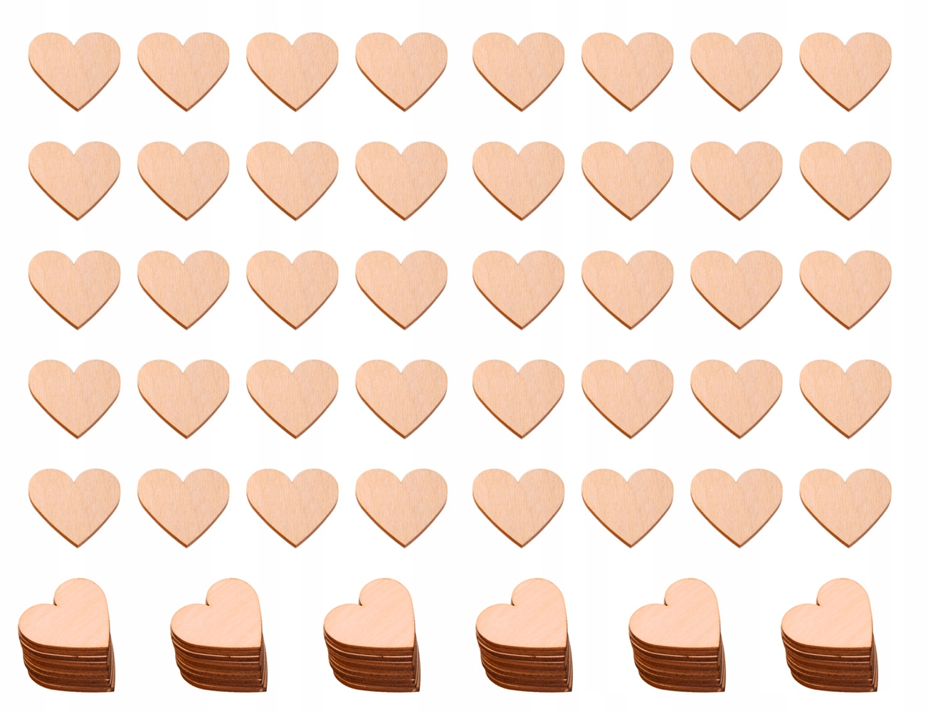 Drewniane SERCE SERCA 4cm 100szt ozdoba dekoracja Rodzaj drewno