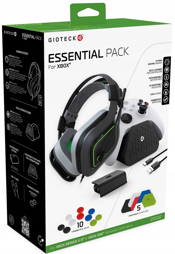 Słuchawki zestaw akcesoriów Gioteck Essential Pack Xbox One Xbox Series Xis
