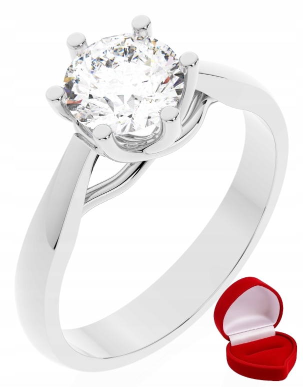 Zlatý Prstýnek 585 14k Brylant Lab 1 ct Bílé Zlato R29