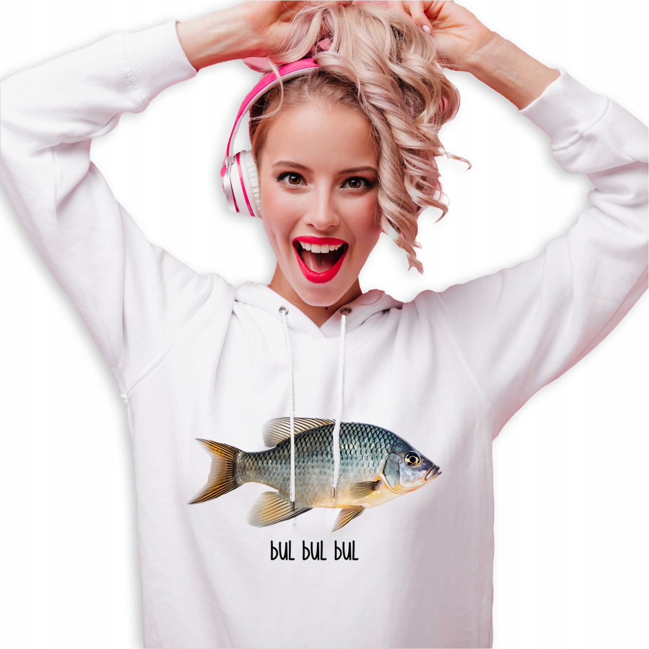 Mikina S Kapucí Bílá Vánoční mikina jako Dárek Bul Bul Bul Vel M