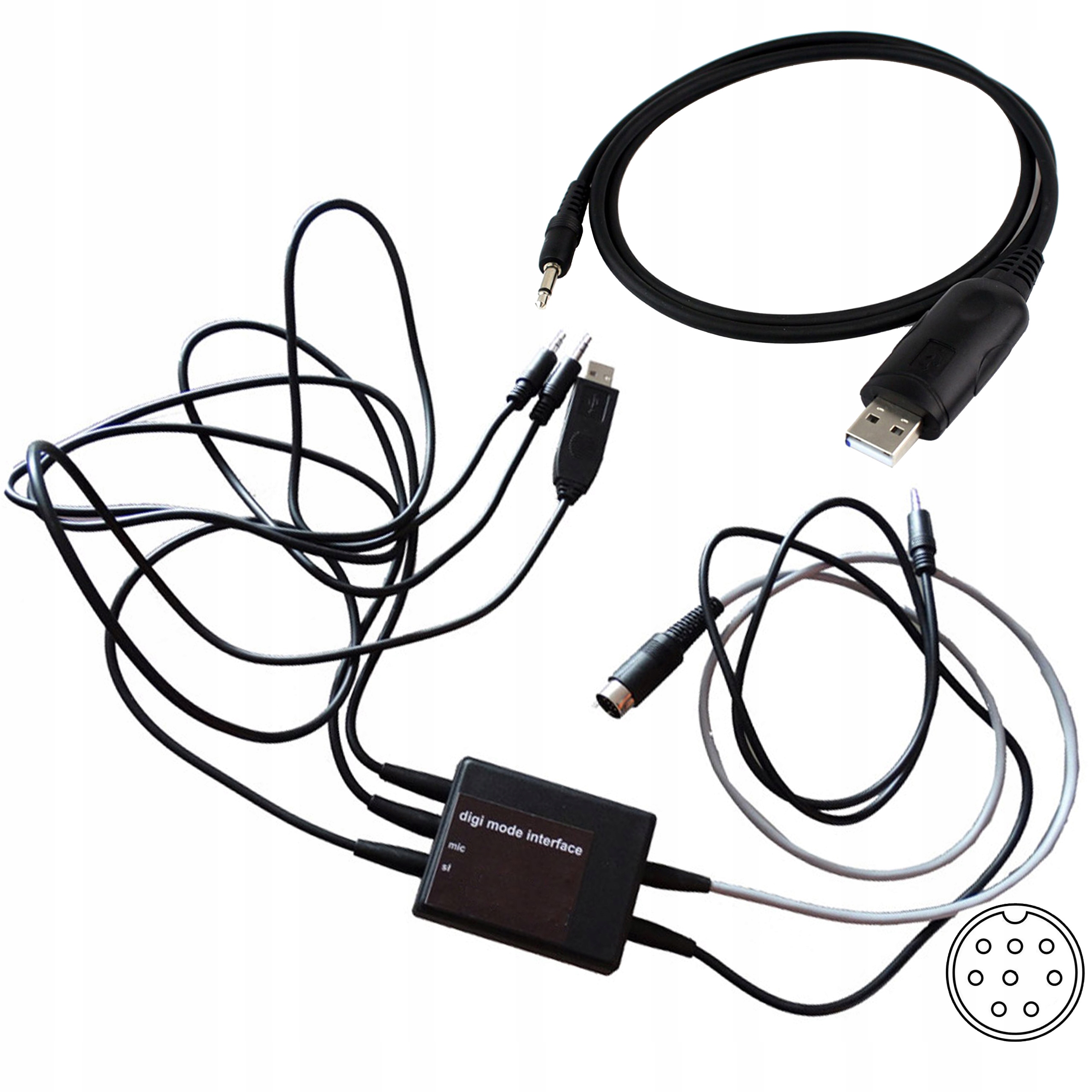 Icom IC-7000, IC-703, IC-706MKiiG kompletne digi (interfejs audio Cat)