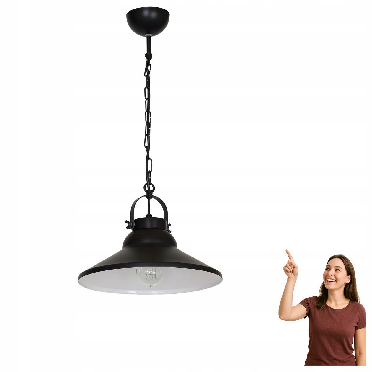 Černá závěsná lampa Iron 6206 Luminex
