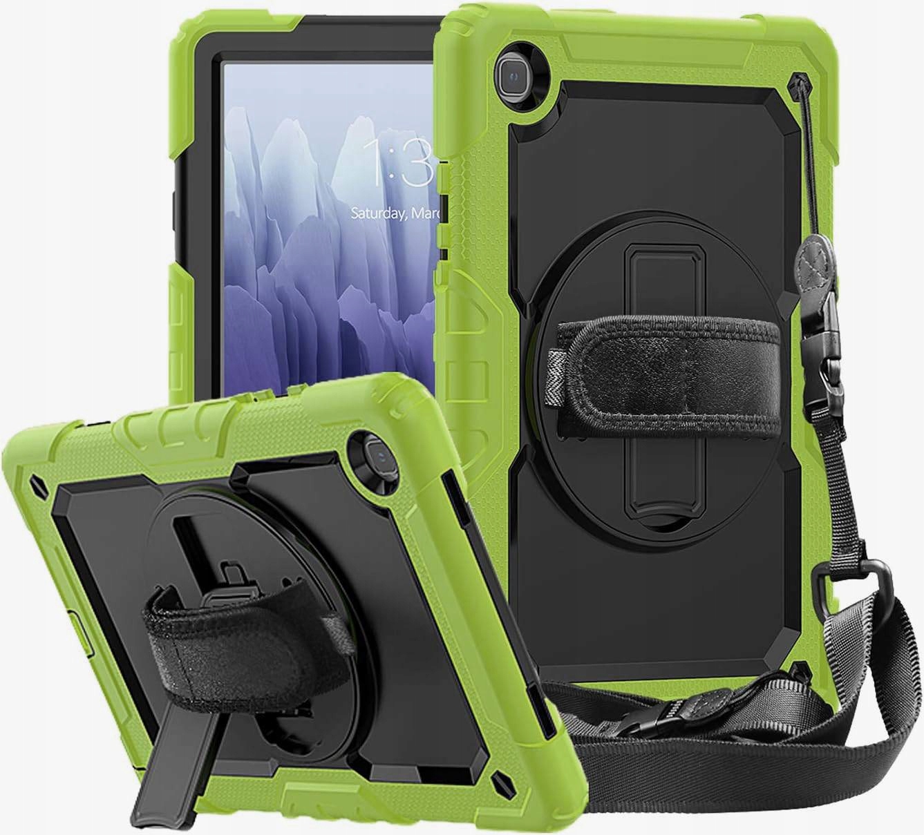 Pouzdro pro Samsung Galxy A8 10.5" s podstavcem a popruhem na rameno, zelené