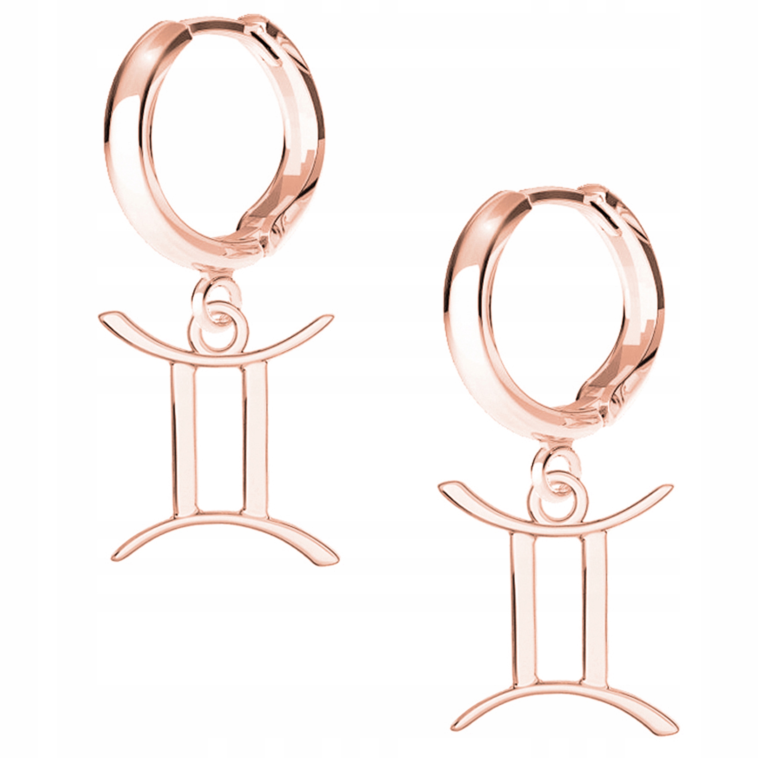 

Kolczyki Znak Bliźnięta różowe złoto 925