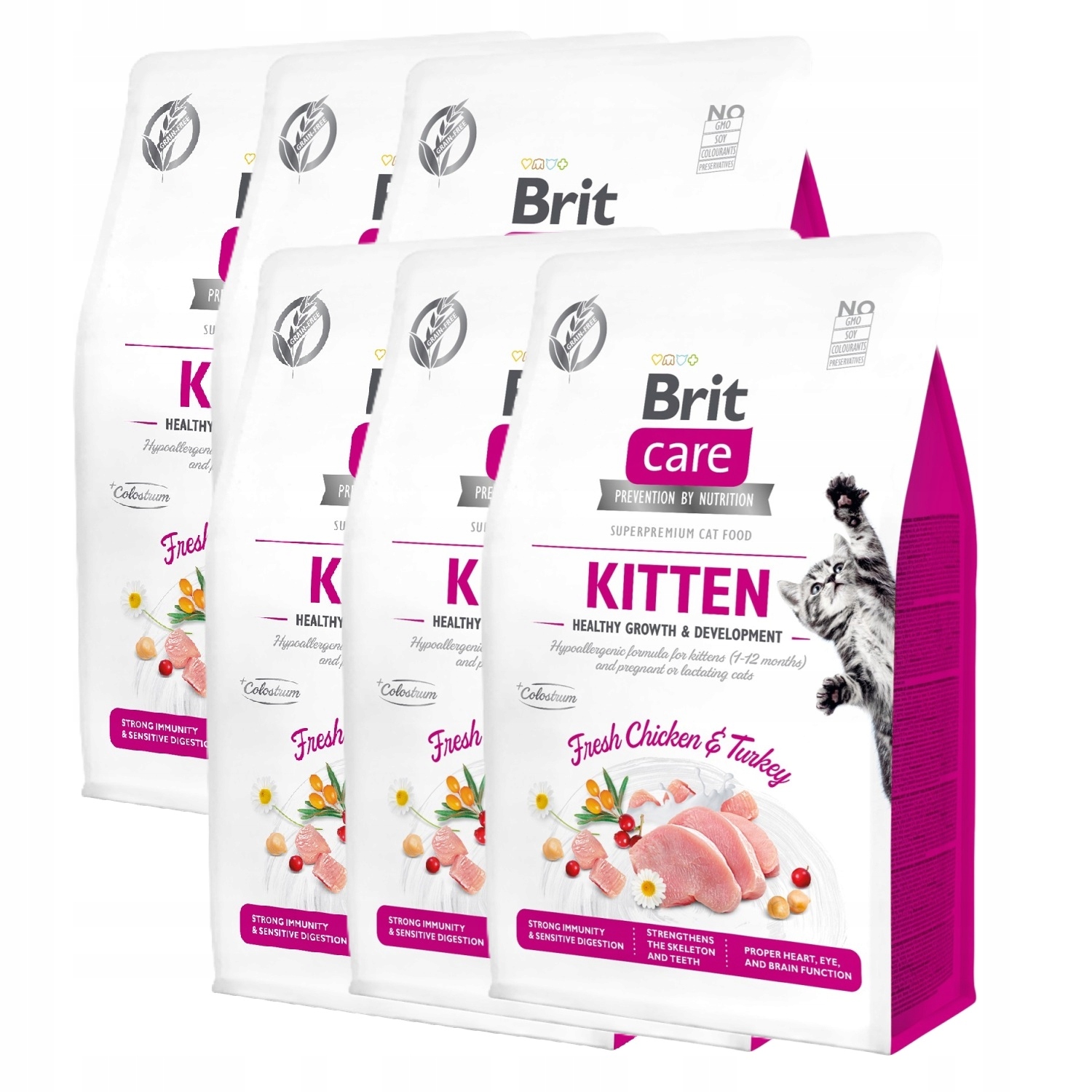 Brit Care Cat Grain-Free Kitten Kuře a krůta Karton 6x0,4 kg 2,4 kg